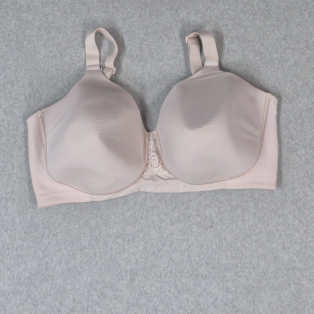 Vanity Fair Women Bra 40DDD Beige T Shirt Wireless Lace Strap